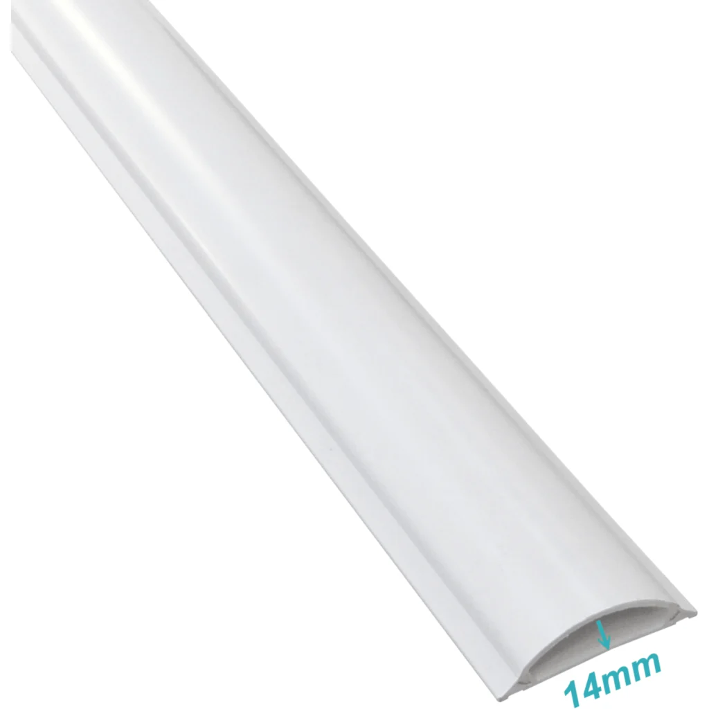 LINKCHIP 65x16mm 2mt 2,1mm-Tapa 1,4mm-Base PVC Canaleta de Piso Blanca