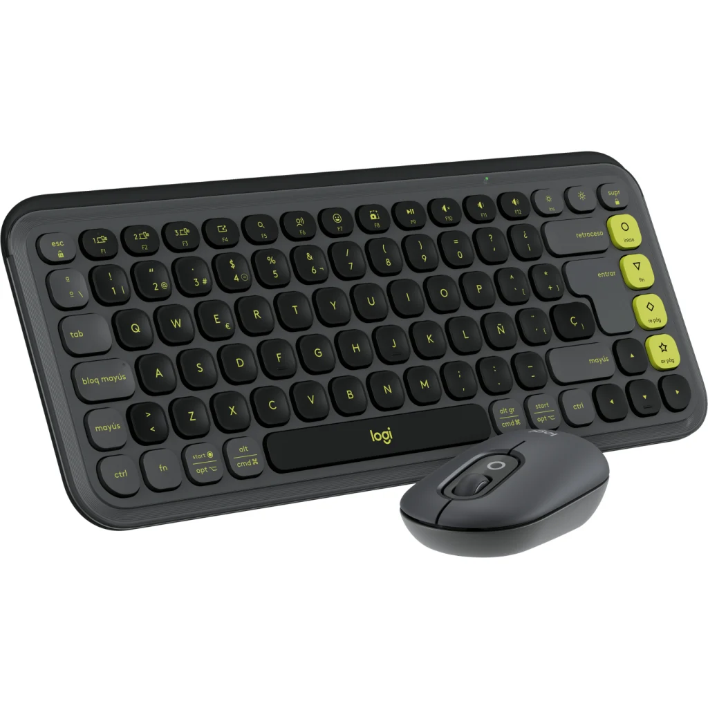 Imagen 3 de Kit Teclado Mouse Logitech Pop Icon Conectividad Inalámbrica BT Grafito/Verde