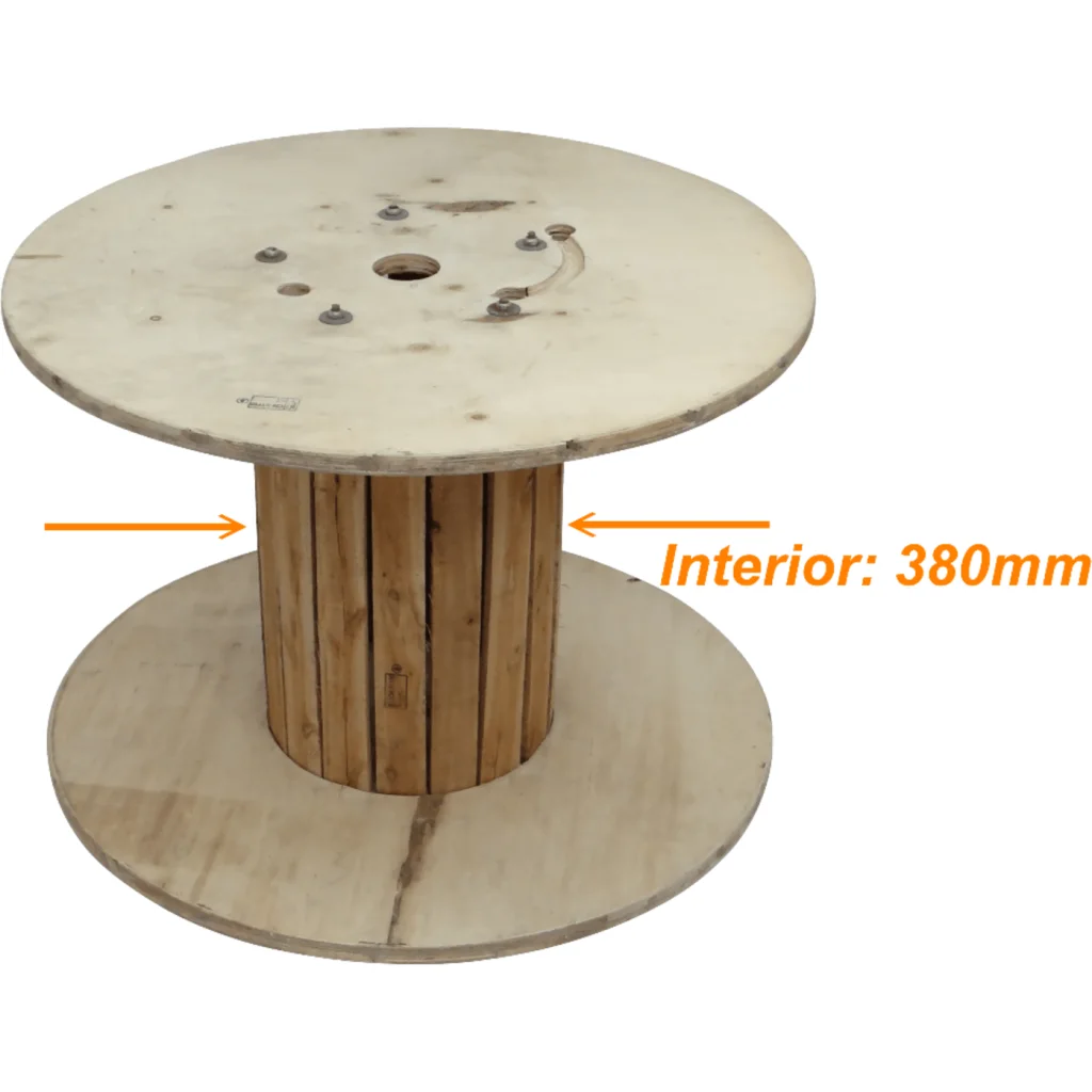 Diametro-100cm Ancho-70cm Carrete Vacio Madera p/Cable de Fibra Optica