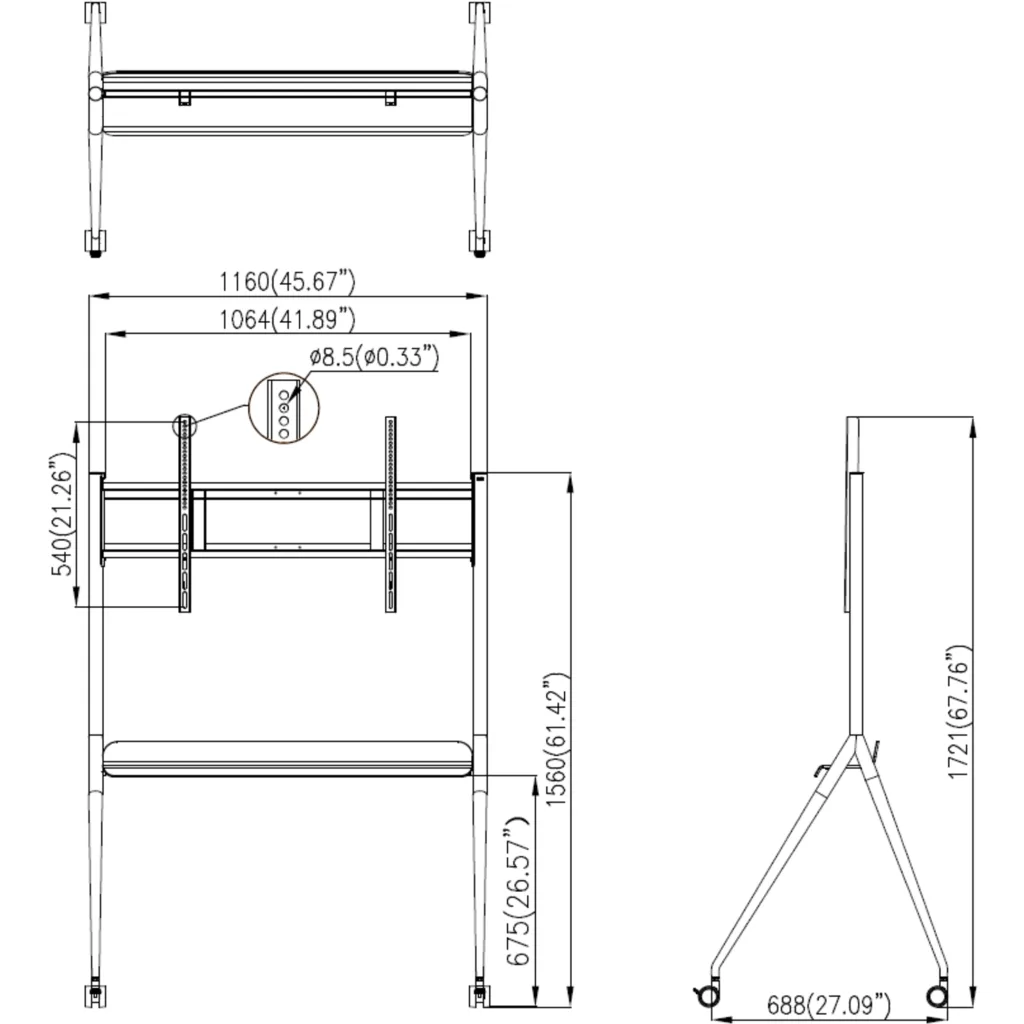 Imagen 1 de Soporte Movil Hikvision para pantallas de 55-75"