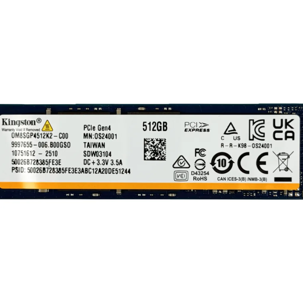 KINGSTON 512GB M.2 NVMe 4700-3400mb/s Unidad Solida OM8SGP4512K2-C00