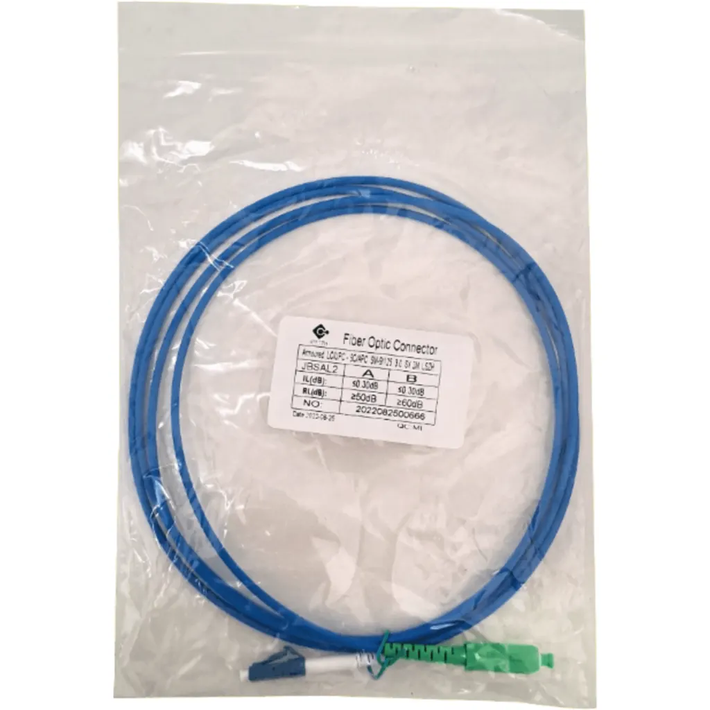 LSZH Blindado 2mt LC/UPC-SC/APC SM Simplex JumperFibra 3.0mm 9/125um