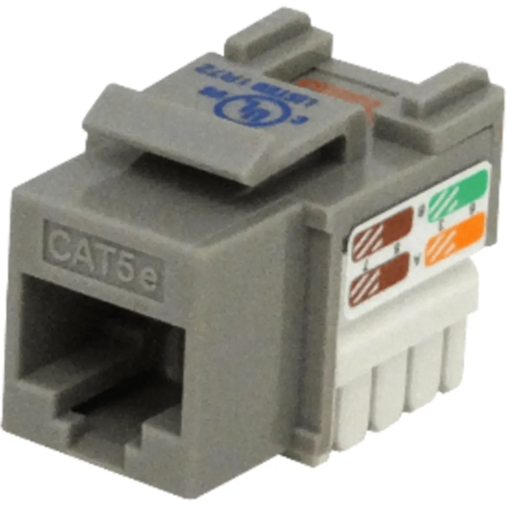 Imagen 2 de Conector RJ-45 Hembra Punchable Keystone  Gris Cat5E U/UTP - Linkmade