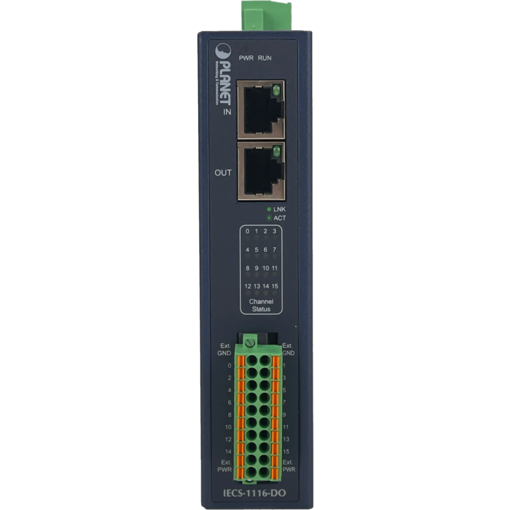 Imagen 1 de PLANET EtherCAT 16-Salidas I/O 2-RJ45 req9-48VDC 16-ch Digital Output