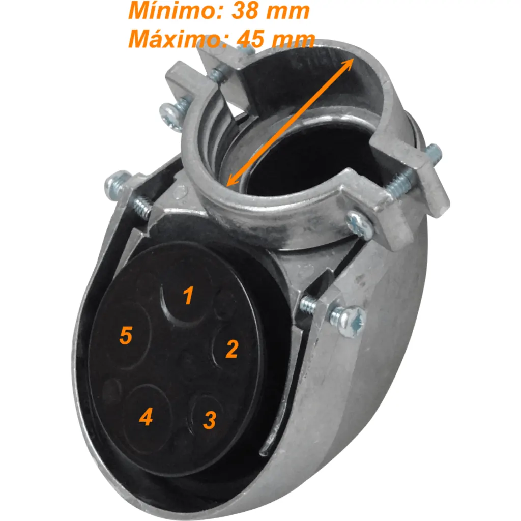 Imagen 3 de 40mm 38-45mm Tapa Superior para Conduit EMT con 5 Salidas de Cable