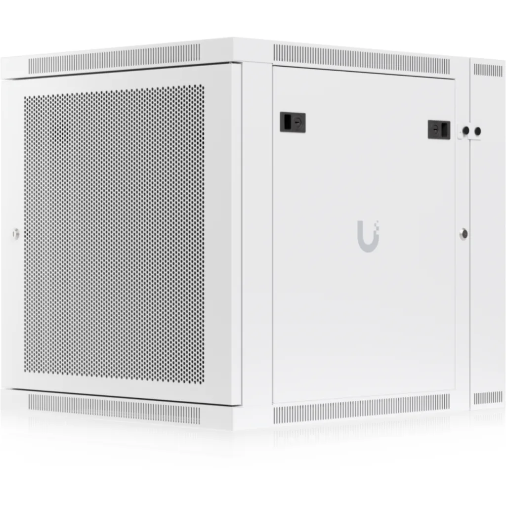UBIQUITI 12U Microperforada Doble Bisagra 70cm-Fondo Rack Muro Blanco