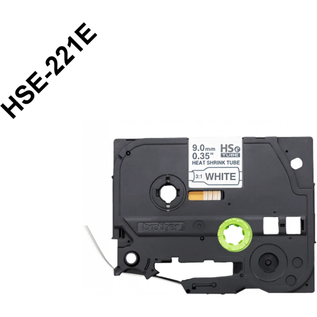 Imagen 2 de BROTHER 9mm Termoretractil 1,6-5,4mm Negro en Blanco Tubo 1,5mt