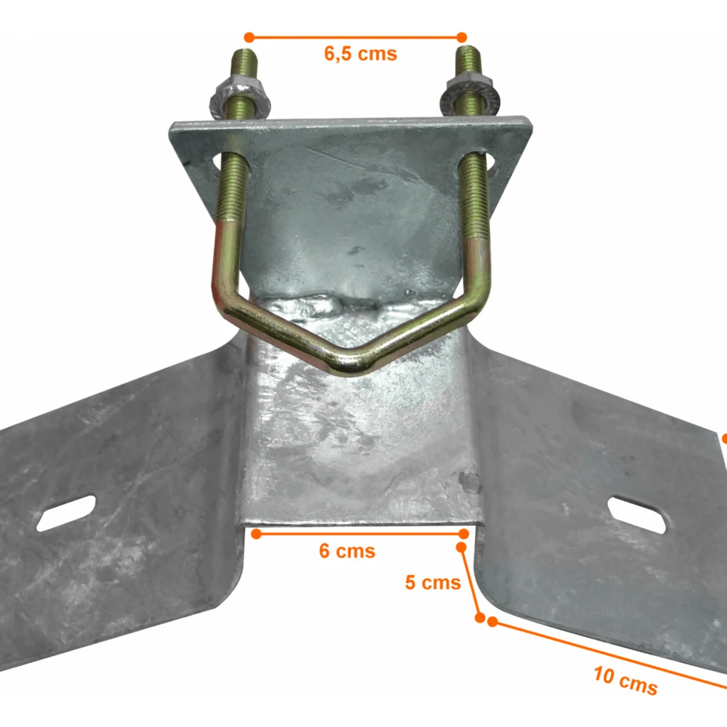 Base Corta para Montaje de Mastil en Techo hasta 2-pulgadas