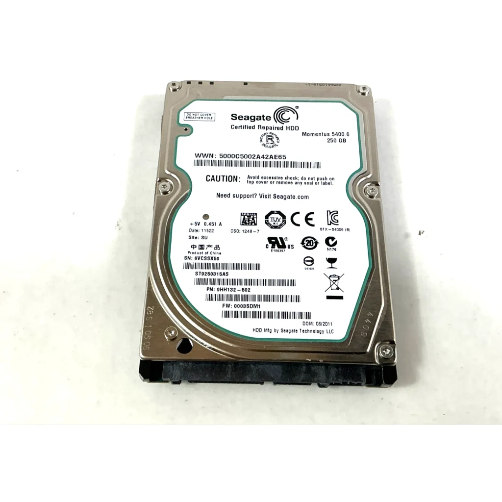 Disco Duro Seagate Momentus 250GB 2.5" 10mm 5400 RPM SATA 3GB/s 8MB (Reacondicionado)