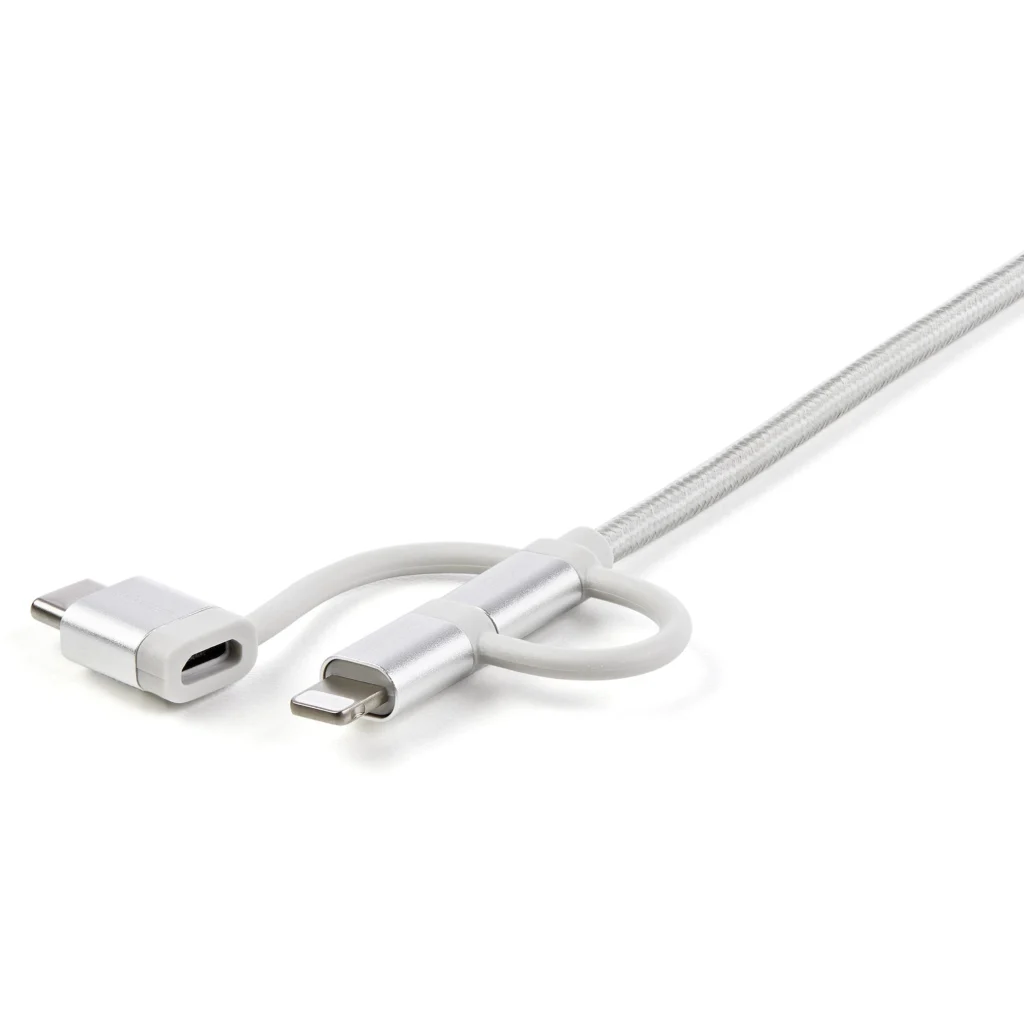 Imagen 4 de Cable StarTech USB 2.0 Tipo-A Macho a USB Apple Lightning / Tipo-C / Micro-B 1mt