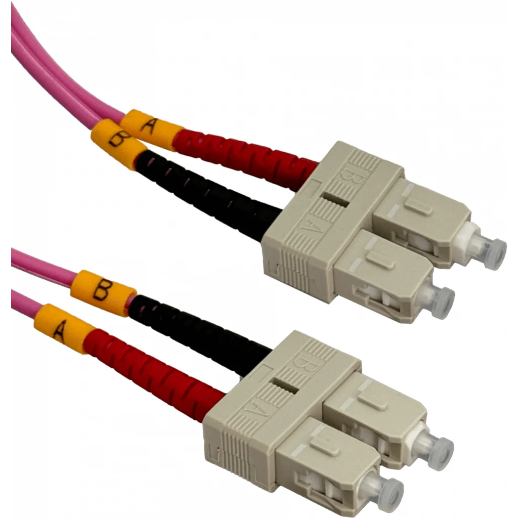 Imagen 1 de LSZH 1mt SC-SC OM4 MultiModo MM Duplex Jumper Fibra 50/125um 3mm