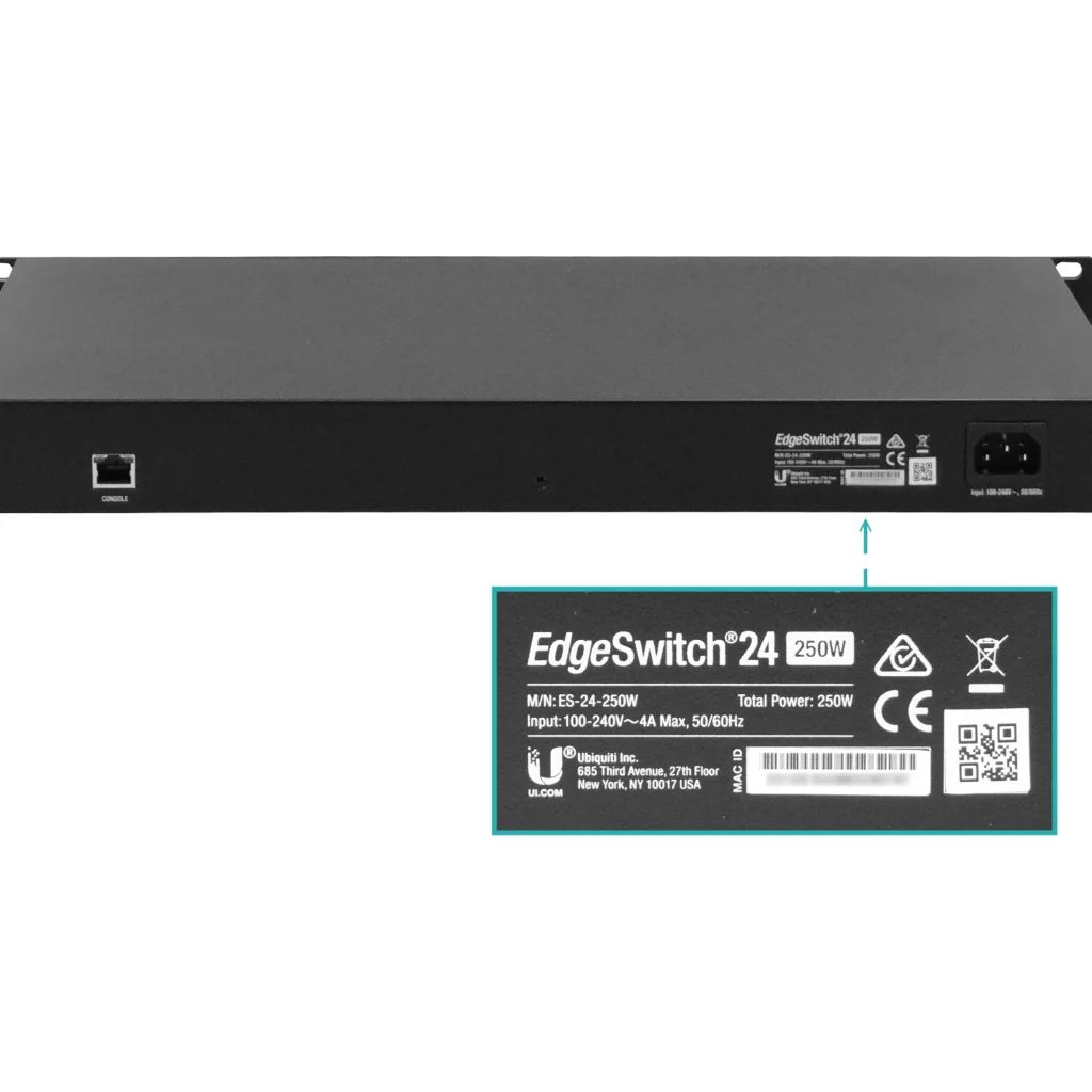 Imagen 5 de Switch Ubiquiti ES24-250W 200W-tot 24-1000-PoE24/48af/52at 2-SFP Admin-L3 DHCP