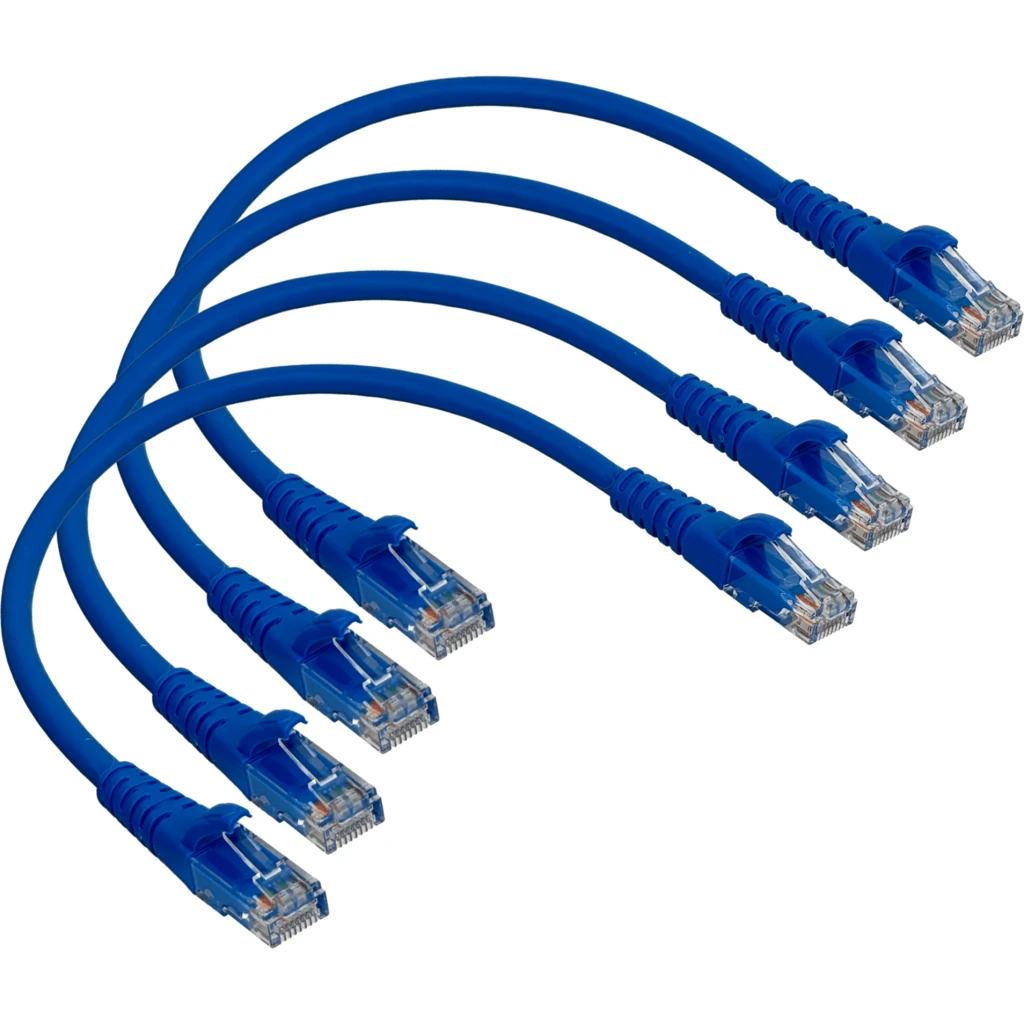 Cable Patch Inyectado Multifilar Plug RJ-45 Cat 6 Chaqueta LSZH 30 cm*4 unidades