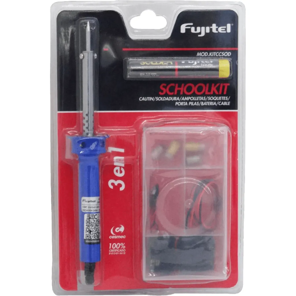 Imagen 2 de Kit Cautín 25W + Accesorios Porta-Pilas - Fujitel