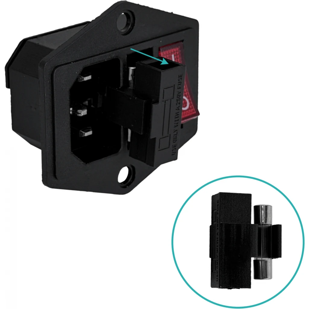 Imagen 2 de Toma de Corriente C14 Interruptor Fusible-3A Atornillable 220Vac 10A