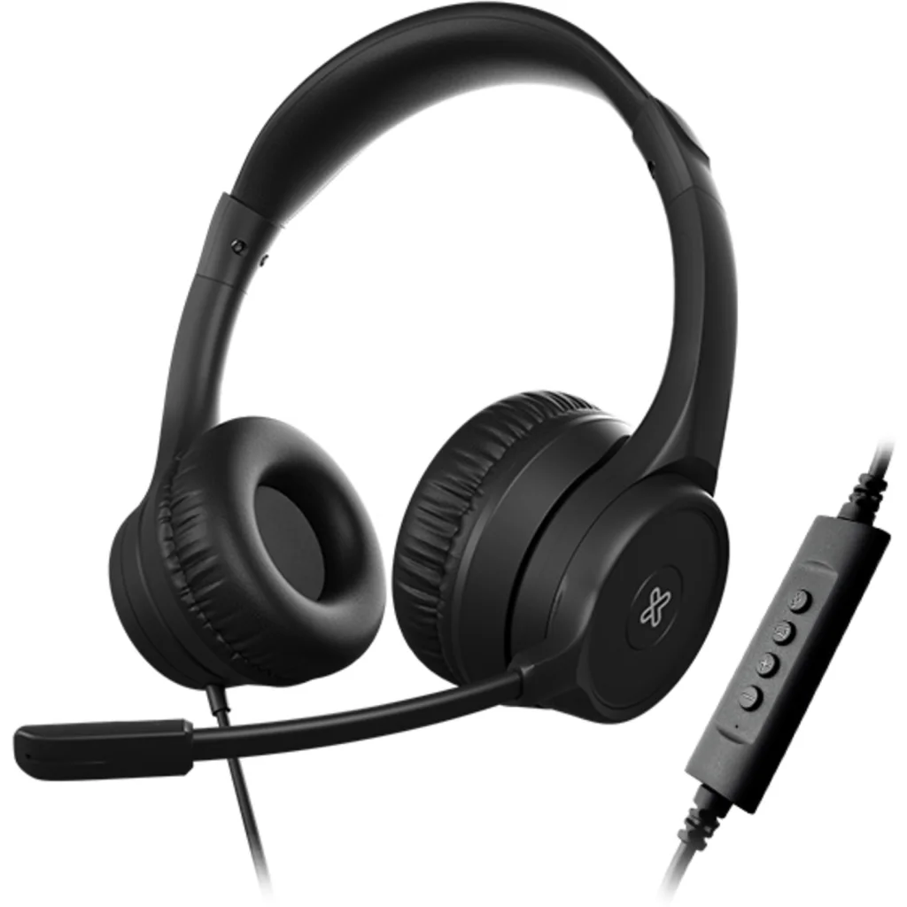 Audífonos Alámbricos KlipX KCH-510 On-Ear Vol-Mic USB Stereo Color Negro