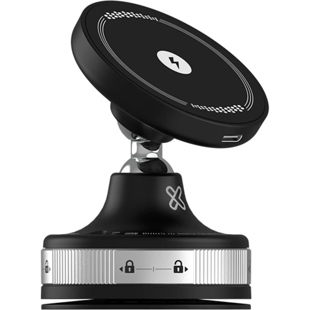 Imagen 3 de Klip Xtreme - Car wireless charging holder - 15 Watt - 24 pin USB-C - Cellular phone / Wireless earbuds / Apple AirPods / Apple Watch - Wireless - Para Smartphones - Vacuum Articulated