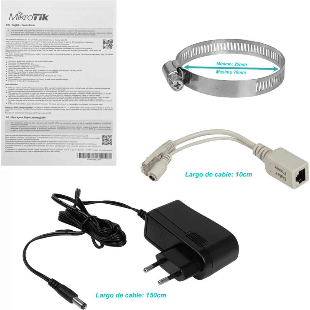Imagen 1 de MIKROTIK 129x129mm 2,4GHz L3 10dBi 30dBm 64mb 650MHz 1-100 RBSXTsq2nD