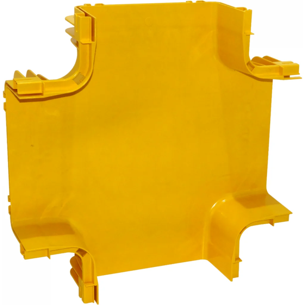 240x100mm Derivacion Cruz Horizontal Amarilla PC+ABS LSZH Hembra