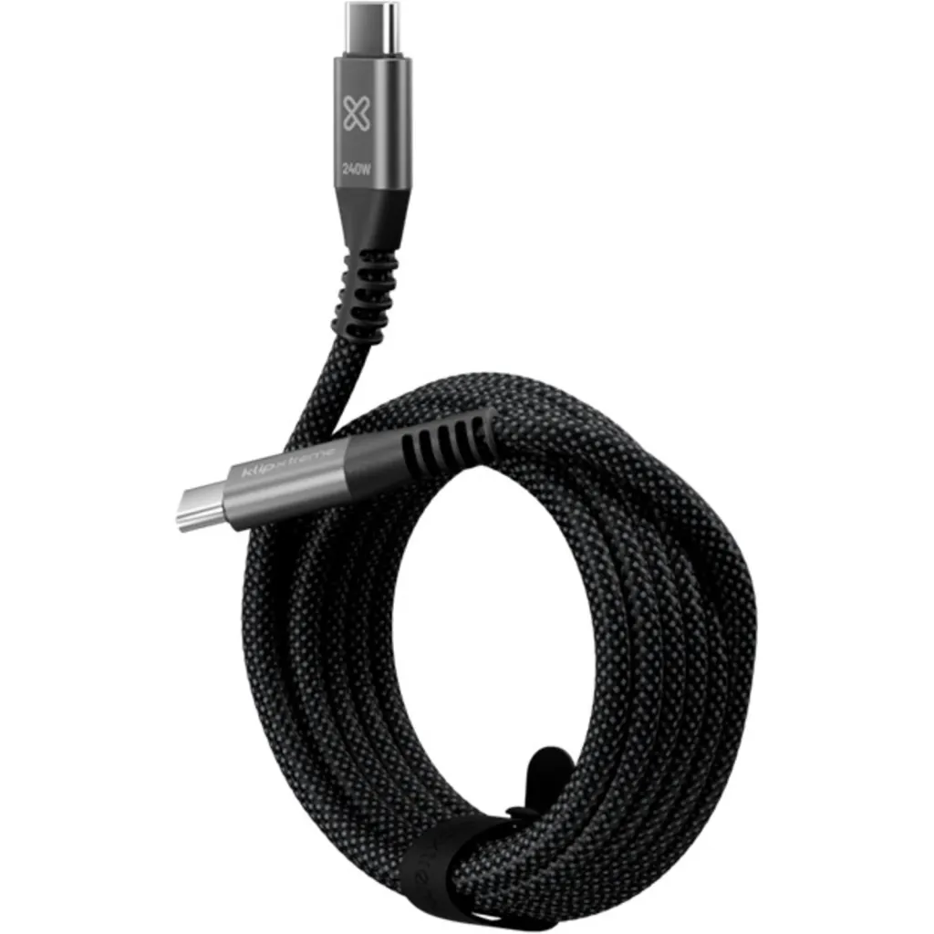 Imagen 2 de Klip Xtreme - USB cable - 24 pin USB-C - 3 m - Black - 240W Braided Fast Charging