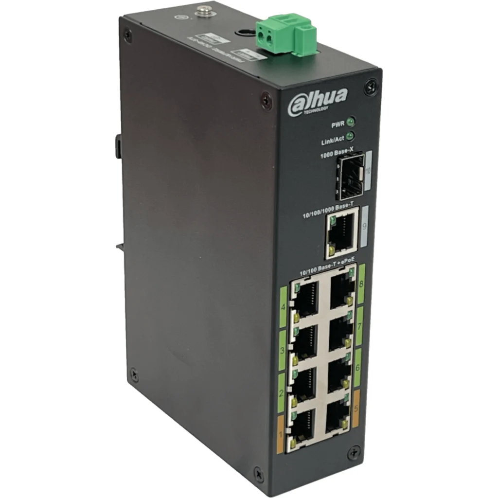 Imagen 3 de DAHUA Switch 8-100-Poe++af/at/bt 1-1000 1-SFP 120W-tot RielDin inc-54V