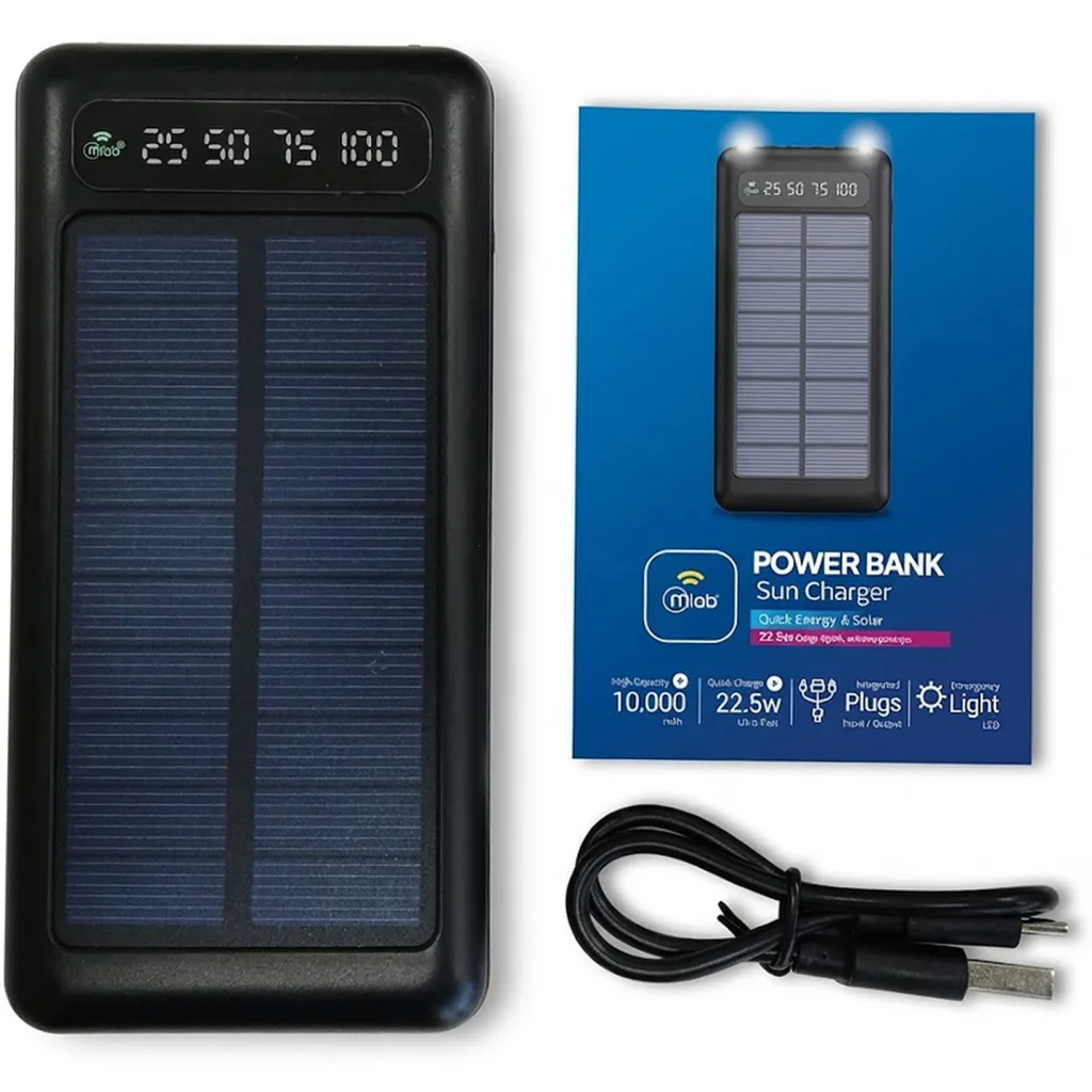Imagen 5 de MLAB POWERBANK RAPIDO SOLAR  10.000mAh / 22.5W  CARGADOR PORTATIL SUN CHARGER
