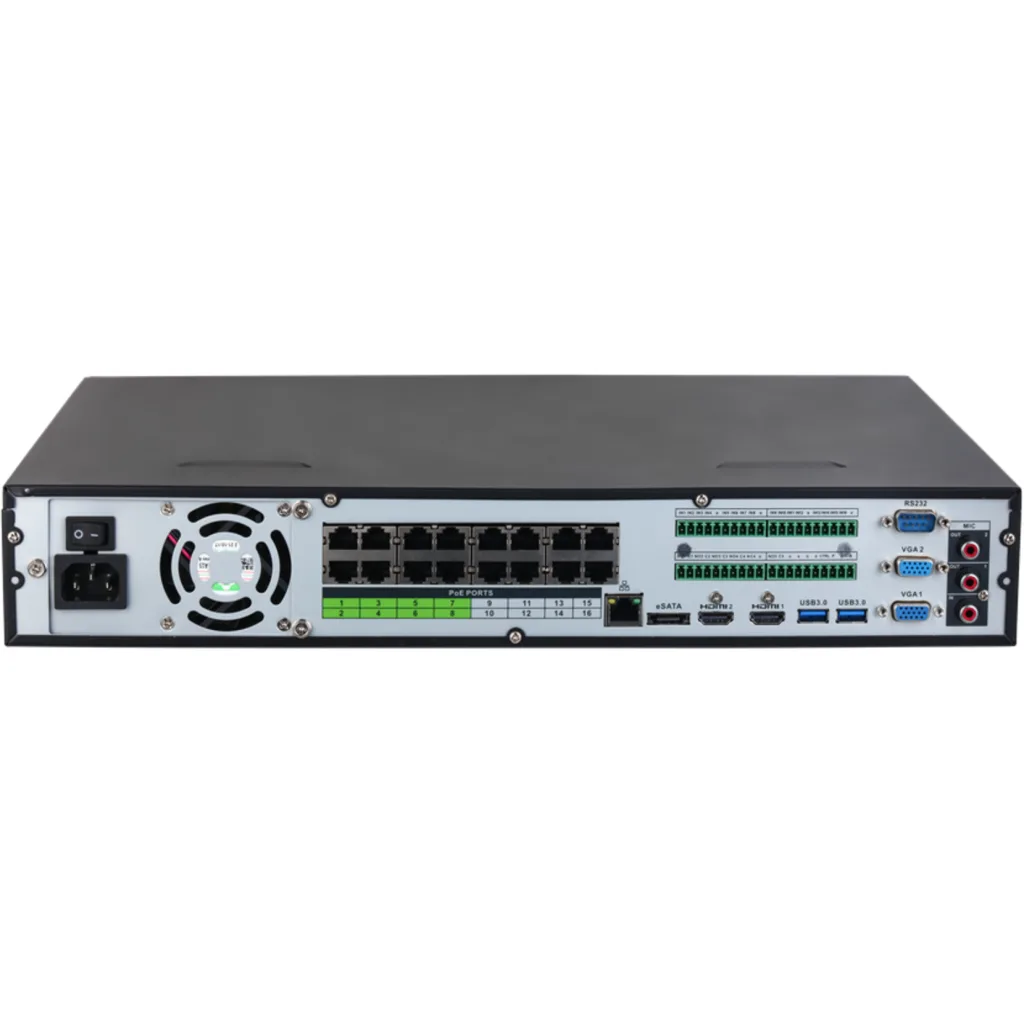 Imagen 2 de Grabador NVR Dahua 32canales 16PoE, 4 HDD hasta 16TB IA Perimetral Protection AN