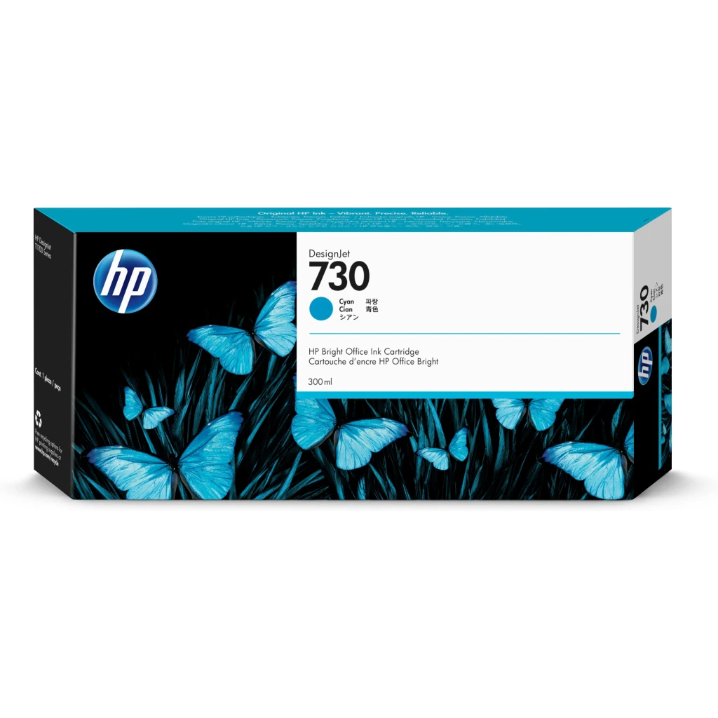 Cartridge HP 730 Cyan para Impr DesignJet Ink T1600/T2600/T1700, 300ml