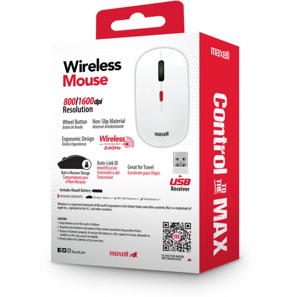 Imagen 4 de Mouse inalambrico Maxell MOWL-100 WHITE