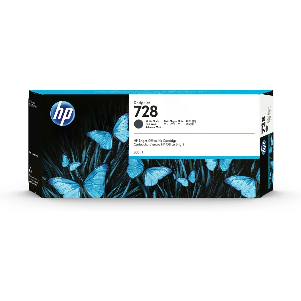 Cartridge HP 728 Negro Mate Compatible DesignJet T730/nHP DesignJet T830, 300ml