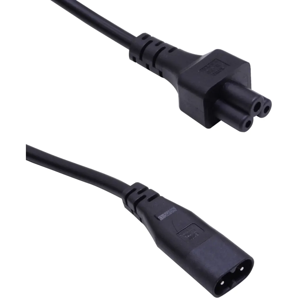 Imagen 1 de Fig8-C8-Macho Trebol-C5-Hembra Cable Poder 30cm Negro 10A 3x0,75mm