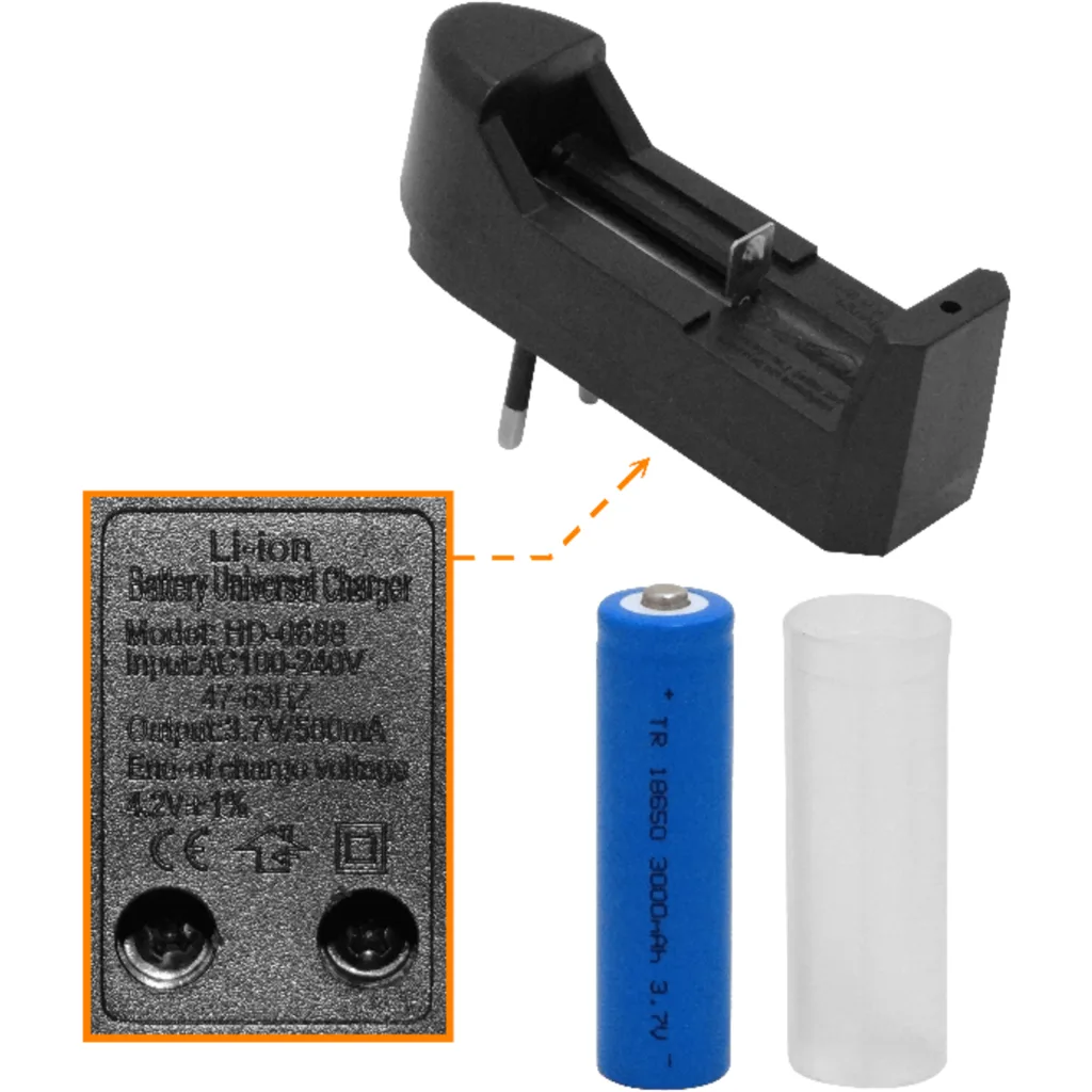 Imagen 2 de DM-L03 1-LED incluye cargador/4,2V y pila 18650 litio Linterna XML-T6