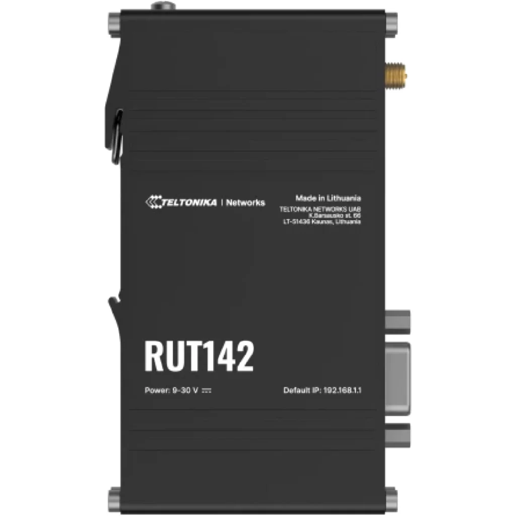 Router industrial compacto con RS232, Wi-Fi 4, dos puertos Ethernet y soporte para protocolos industriales, ideal para conectividad segura y gestión remota con RMS.