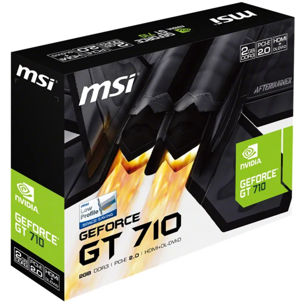 Imagen 1 de Tarjeta de Video MSI NVIDIA GF GT-710 2GB 64bit GDDR3 DVI HDMI VGA  Low Profile