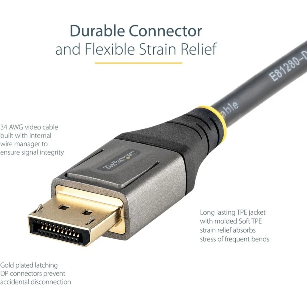Imagen 3 de Cable DisplayPort v1.4 M/M 4K 120Hz/8K 60Hz 2mts 6ft Certified - StarTech
