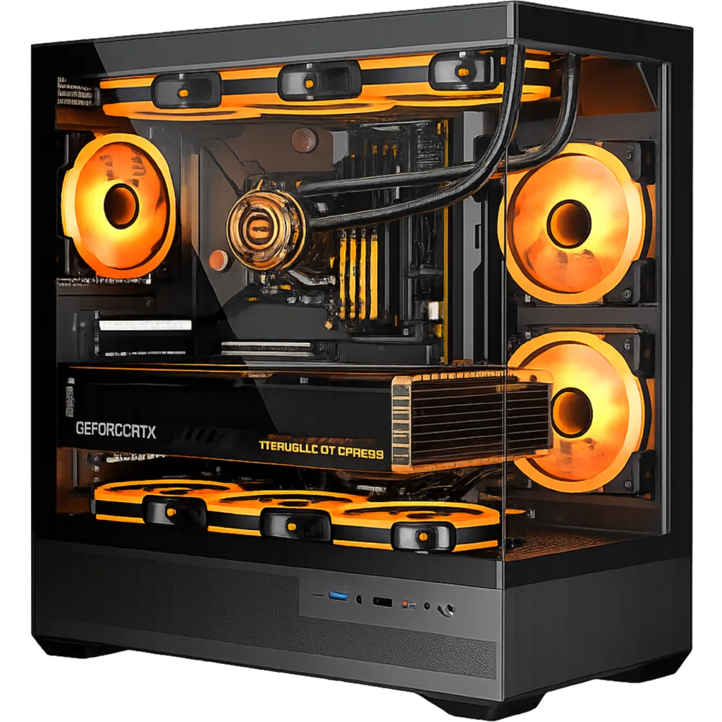 GABINETE GAMER BK01 BLACK ARGB (6 FAN) 2 FAN MB/ 3 FAN ABAJO, 1 FAN TRASERO S/ FUENTE