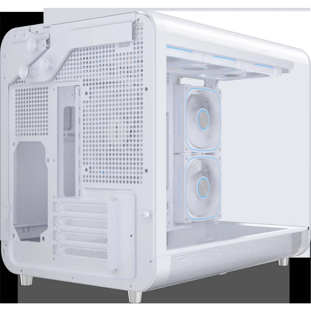 Imagen 4 de GABINETE GAMER ESGAMING MATX AIRCRAFT 007 BKANCI 6 FAN, 2 BASE, 3 ABAJO, 1 TRASERO ARGB, SIN FUENTE