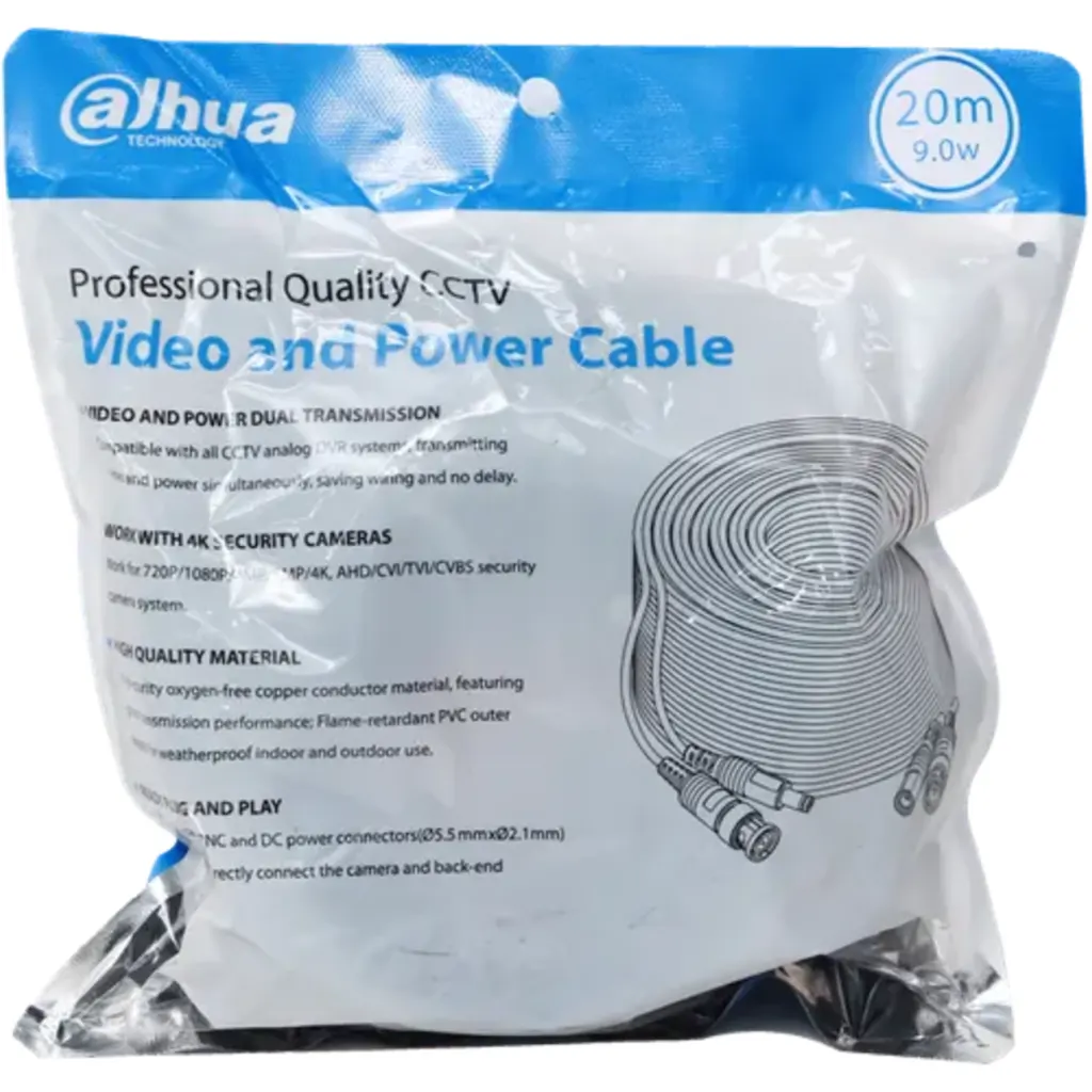 Cable BNC Dahua Coaxial Dahua 20 mts - negro