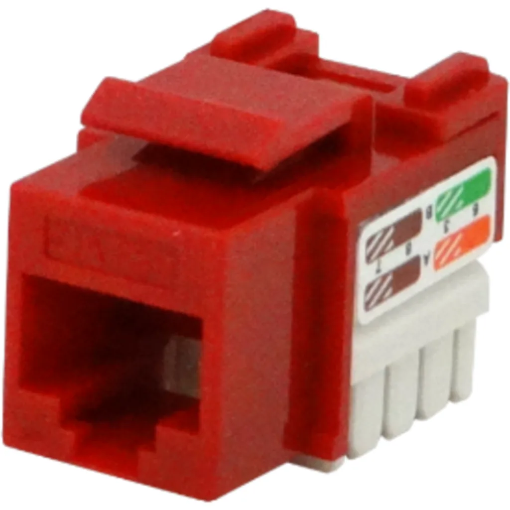 Imagen 3 de LINKMADE Rojo Cat5E U/UTP Punchable Keystone Conector Hembra RJ45