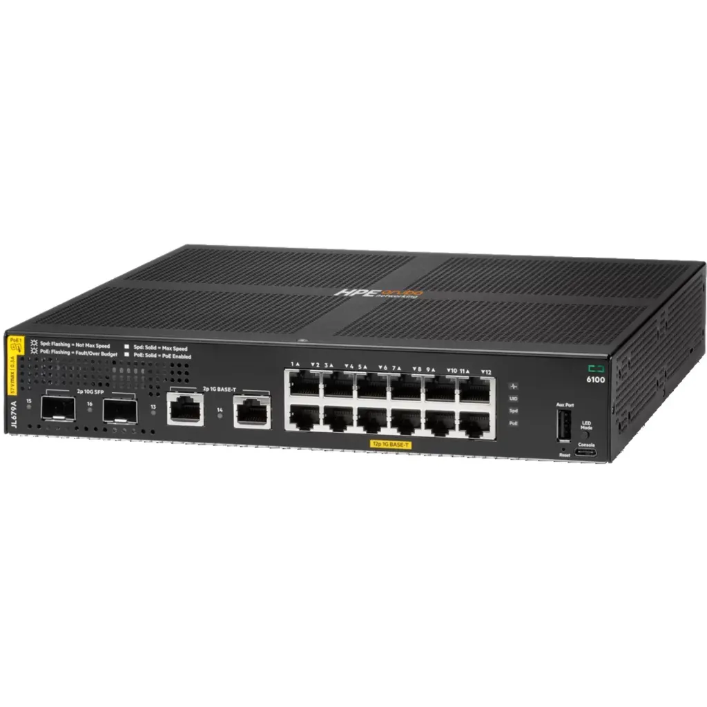 ARUBA 6100 12G CL4 2SFP+ 139W SWCH L2  1/10GBE UPLINKS REST APIS - ENRUTAMIENTO 