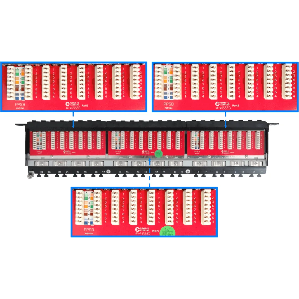Imagen 1 de LINKMADE 0,5U 24-RJ45 CAT6A F/UTP S/FTP PATCHPANEL BLINDADO
