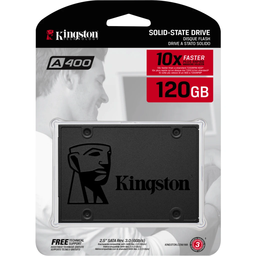 Imagen 3 de Unidad SSD Kingston SSDNow A400 120GB 2.5" 7mm SATA3 Lect 500MB/s Escr 320MB/s (Reacondicionado)