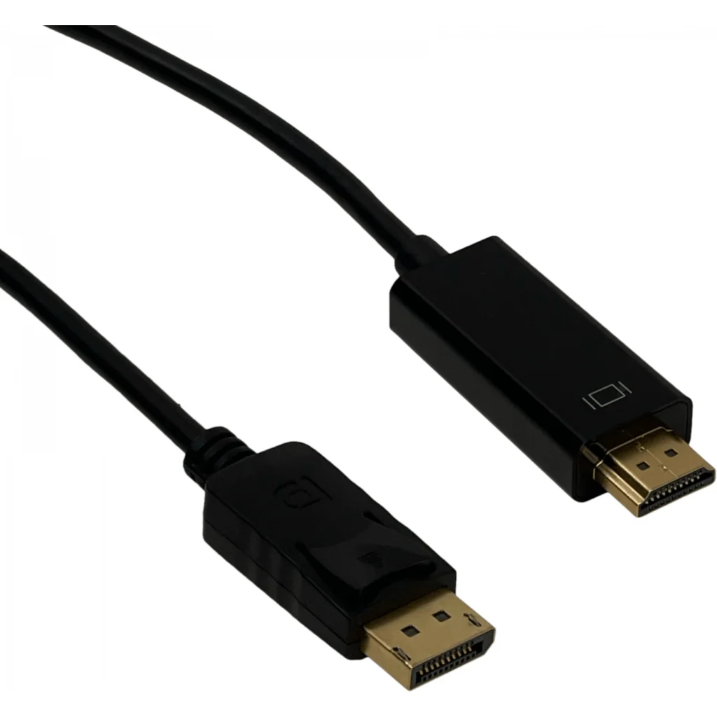 Imagen 2 de DisplayPort-M HDMI-M 1,8mt 180cm Cable Macho-Macho Negro 1.4v