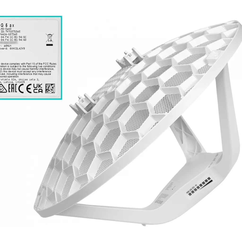 Imagen 6 de MIKROTIK 24dBi Grilla 5GHz 1-1000 L3 391mm-Diam inc24V