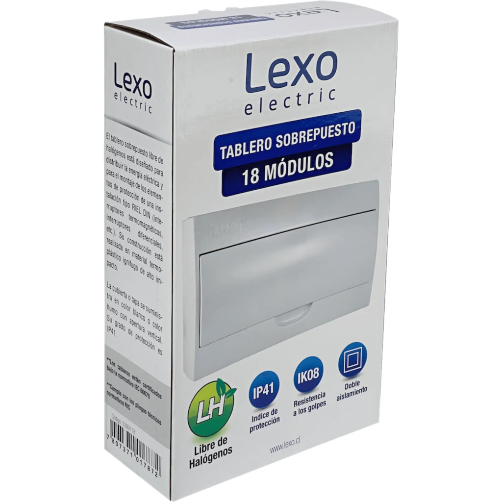 Imagen 3 de LEXO Tablero Sobreponer LSZH 18 Modulos Riel Din IP41 IK08 5399118