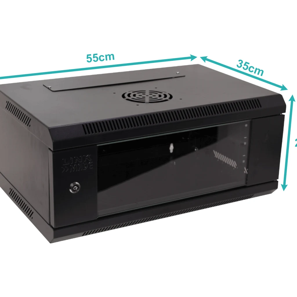 RK04-3C Rack Laterales-Fijos 4U 35cm-Fondo Rack Pared Mural Negro