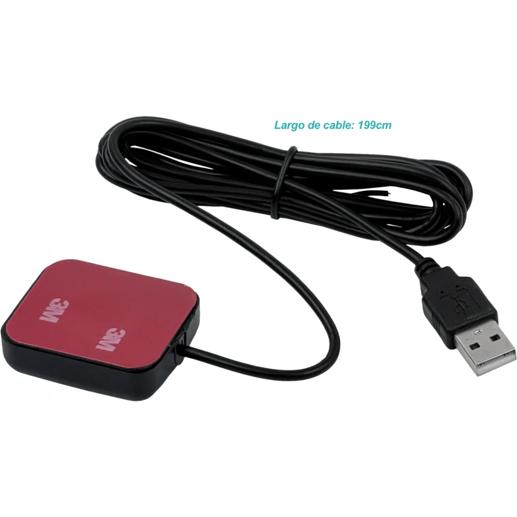 Imagen 2 de Antena USB2.0 GPS 1575MHz L1 GZSS SBAS Cable 200mm Base-Adhesivas 2mt