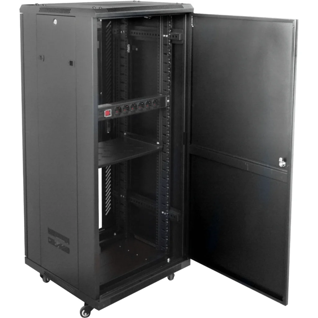 Imagen 1 de Gabinete Rack Linkmade RK27-6L, Vidrio 27U 60x60cm Trubina PDU Bandeja Negra