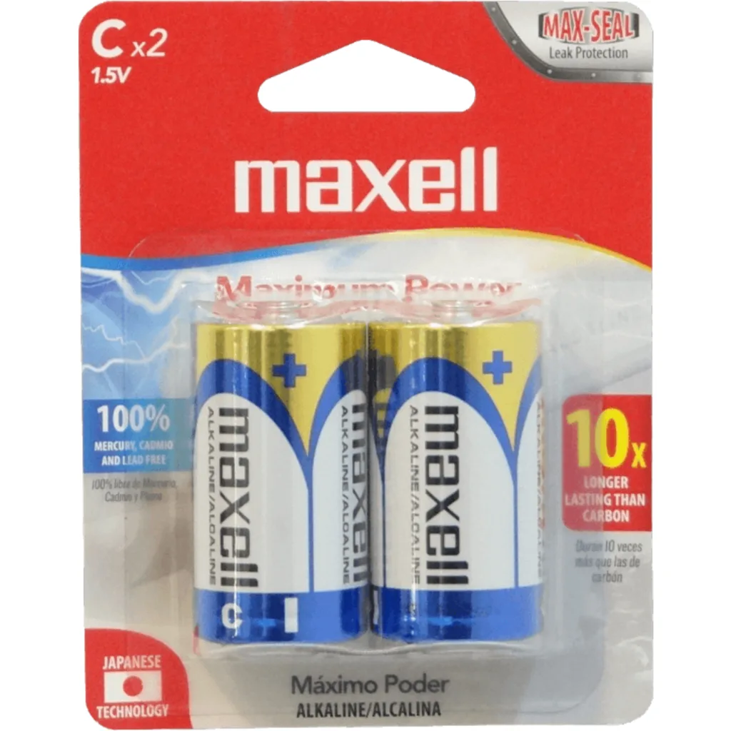 MAXELL 2-Pilas-C Alcalinas LR14 1,5V 1.5V CX2ALC Alkaline Blister
