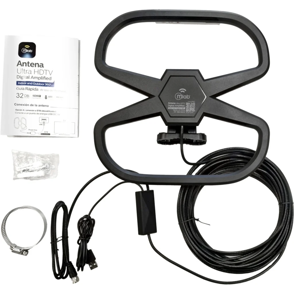 Imagen 2 de MLAB ANTENA TV ULTRA HDTV VHF-UHF INTERIOR Y EXTERIOR 360o AMPLIFICADA USB 32DBi